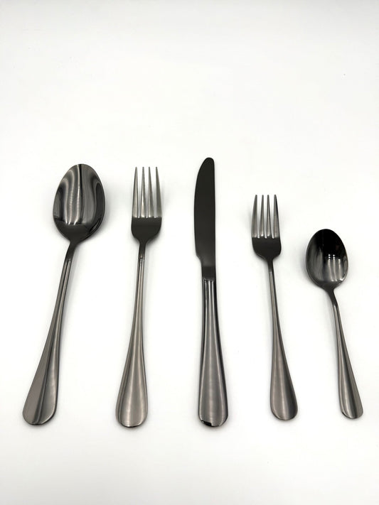 Besteck Set Schwarz, Besteck Set 6 Personen, 30 - teilig Edelstahl - Haus der Retouren