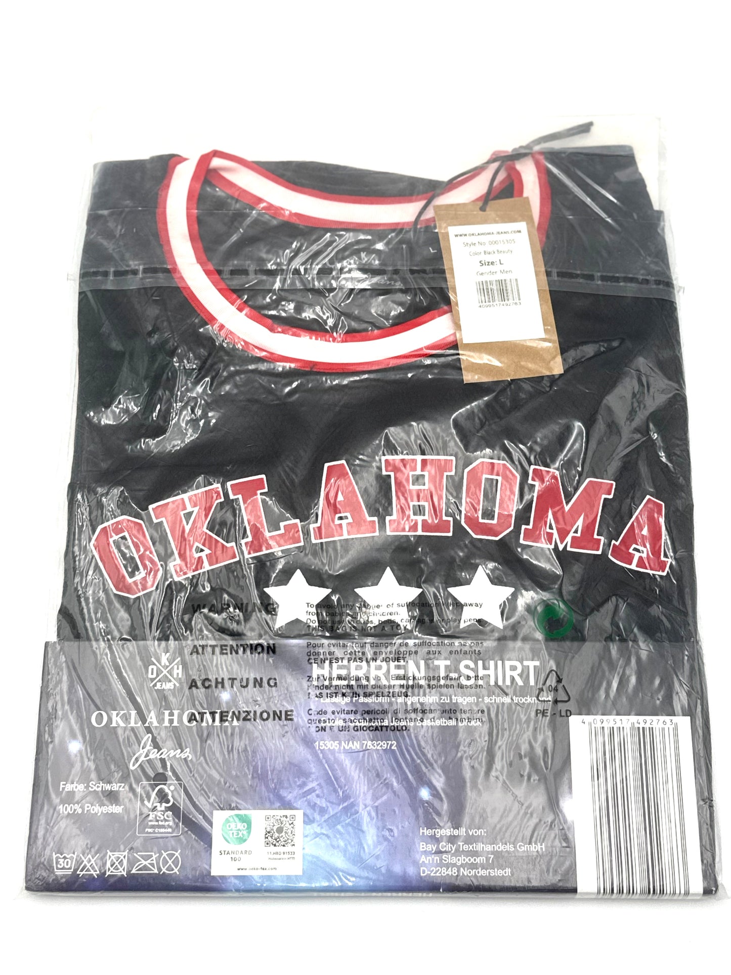 Oklahoma Jeans T-Shirt Mit Oklahoma 93 Druck Gr. L