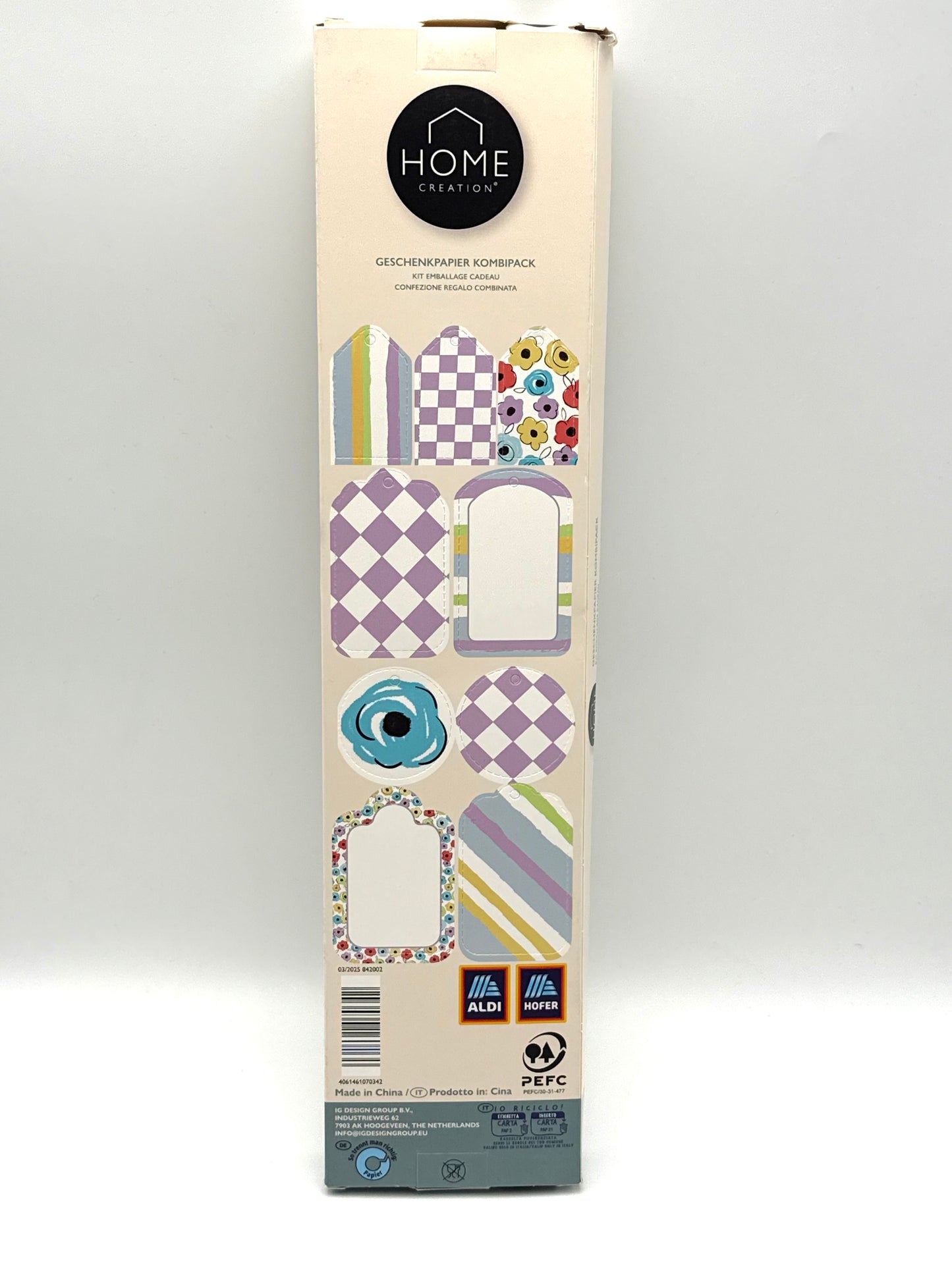 Geschenkpapier Kombipack inkl. Geschenkanhänger ca. 3x3m x 46,5cm