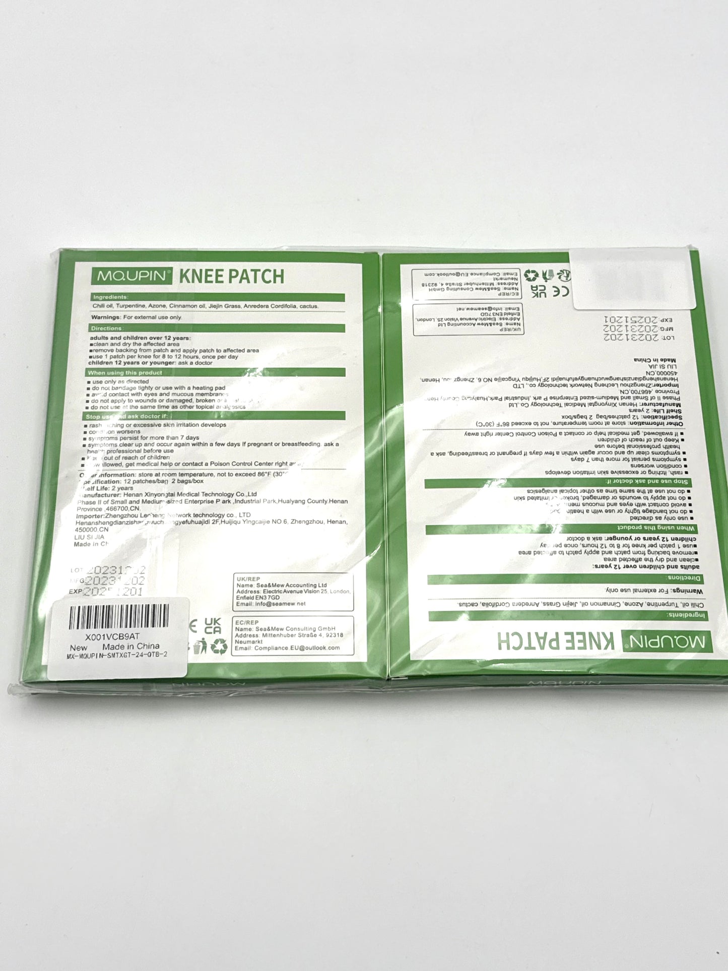 MQUPIN Knie Schmerzlinderung Patch, 24 PCS Natürliche Wermut Schmerzlinderung Patches, Hochelastische dehnbare Wärmepflaster für Knie, Rücken, Nacken, Schulter Entzündungen und Muskelkater