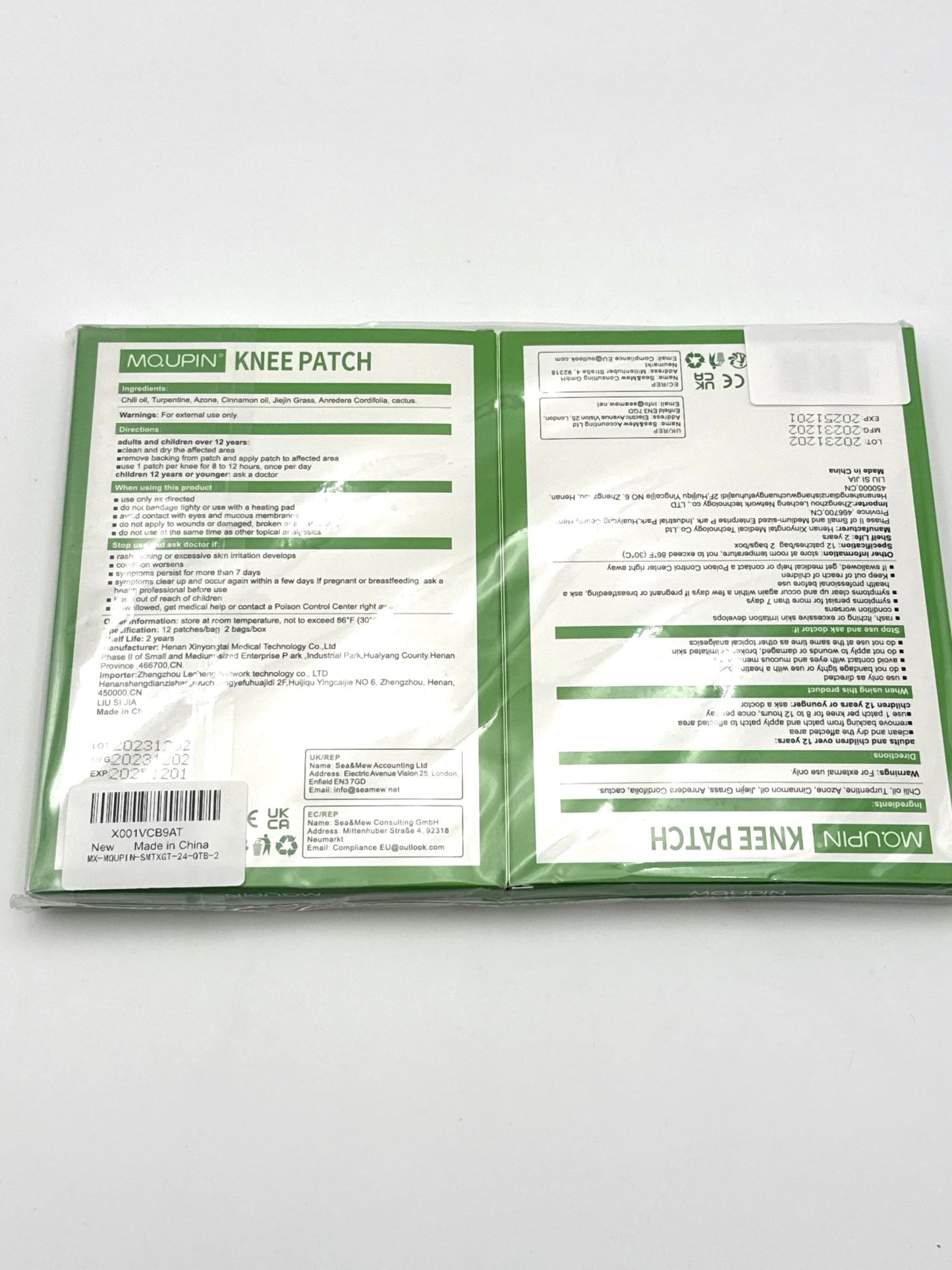 MQUPIN Knie Schmerzlinderung Patch, 24 PCS Natürliche Wermut Schmerzlinderung Patches, Hochelastische dehnbare Wärmepflaster für Knie, Rücken, Nacken, Schulter Entzündungen und Muskelkater - Haus der Retouren