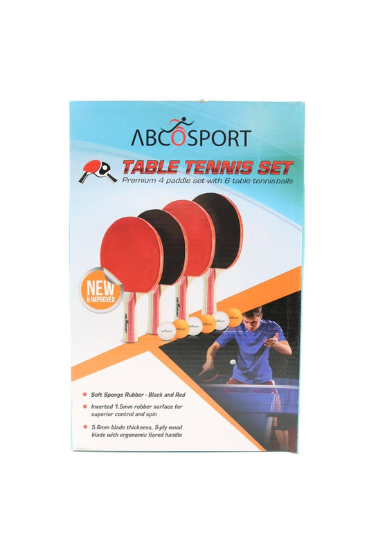ABCOSPORT Table Tennis Set Premium 4 Paddle Set With 6 Table Tennis Balls - Haus der Retouren