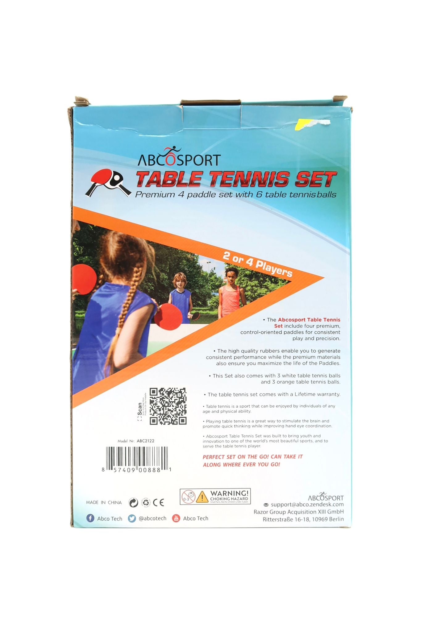 ABCOSPORT Table Tennis Set Premium 4 Paddle Set With 6 Table Tennis Balls - Haus der Retouren