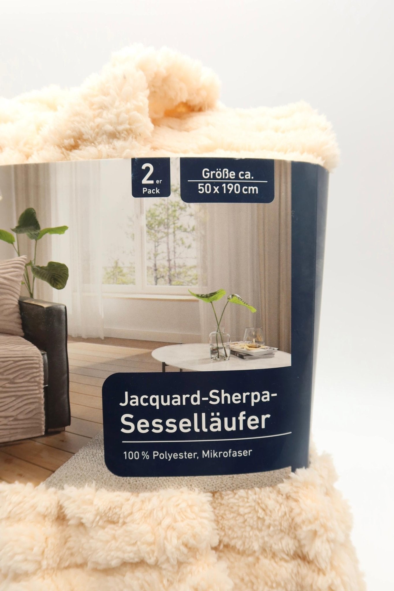 Home ideas 2er Jacquard - Sherpa - Sesselläufer Beige - Haus der Retouren