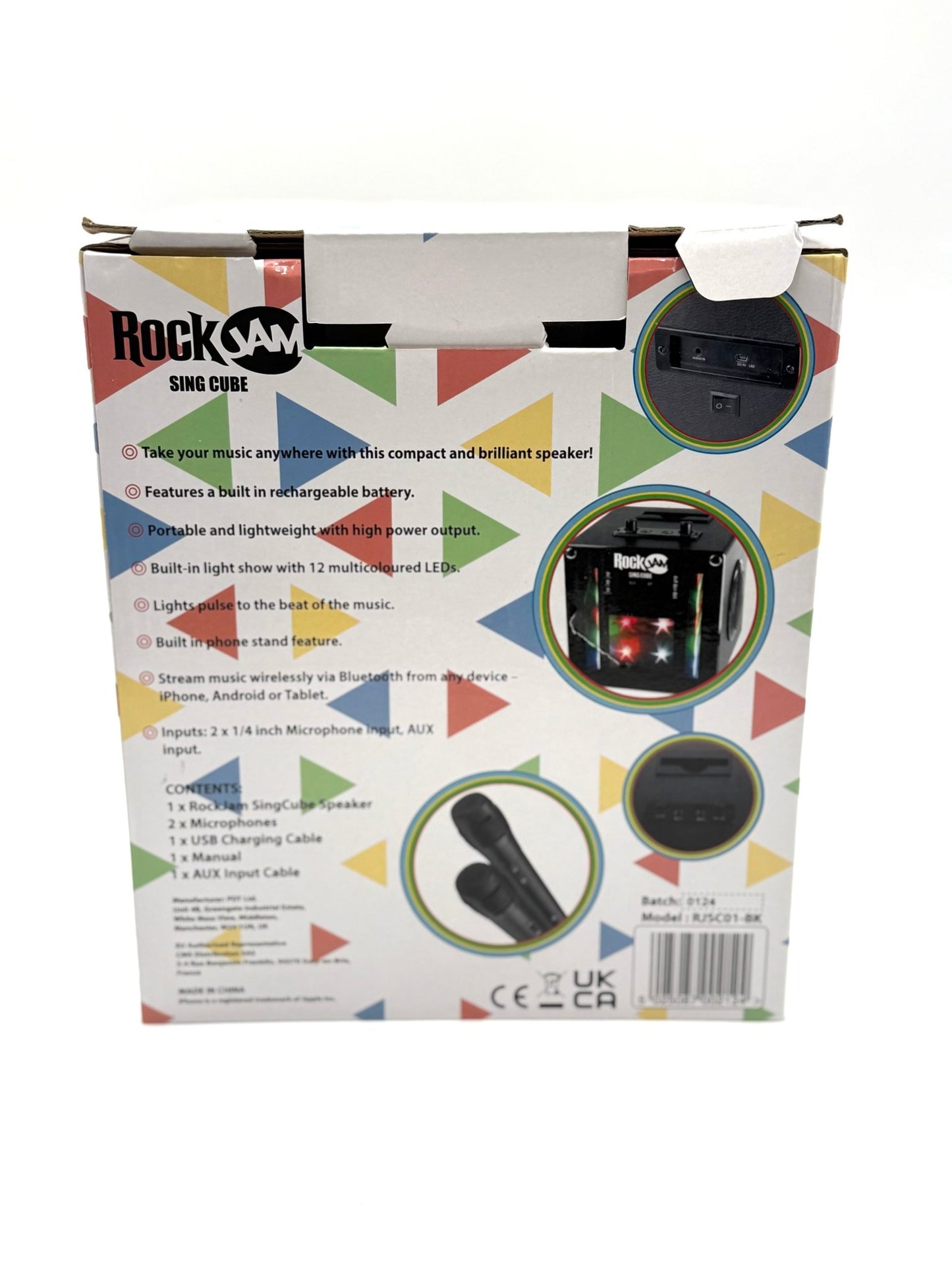 RockJam RJSC01BK Singcube 5 - Watt wiederaufladbare Karaoke - Anlagen LED in Schwarz - Haus der Retouren