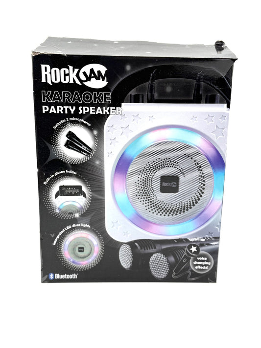 RockJam Wireless Karaoke Lautsprecher mit zwei Mikrofonen, 8 W, Bluetooth, laut - Haus der Retouren