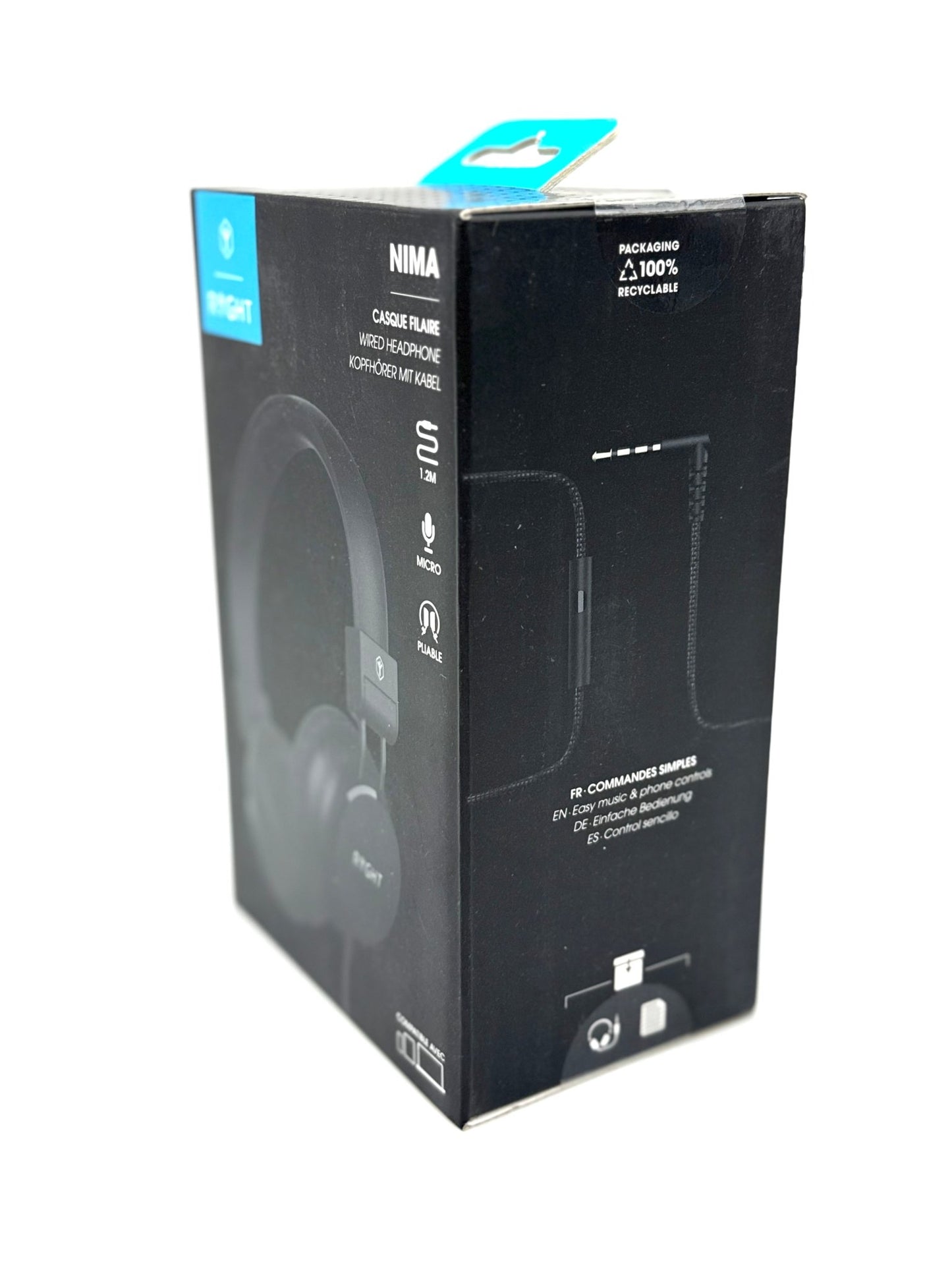 RYGHT R484307 NIMA kabelgebundener Kopfhörer – klarer und tiefer Stereo - Sound – faltbar und leicht, integriertes Mikrofon, gepolsterte Ohrmuscheln - Haus der Retouren