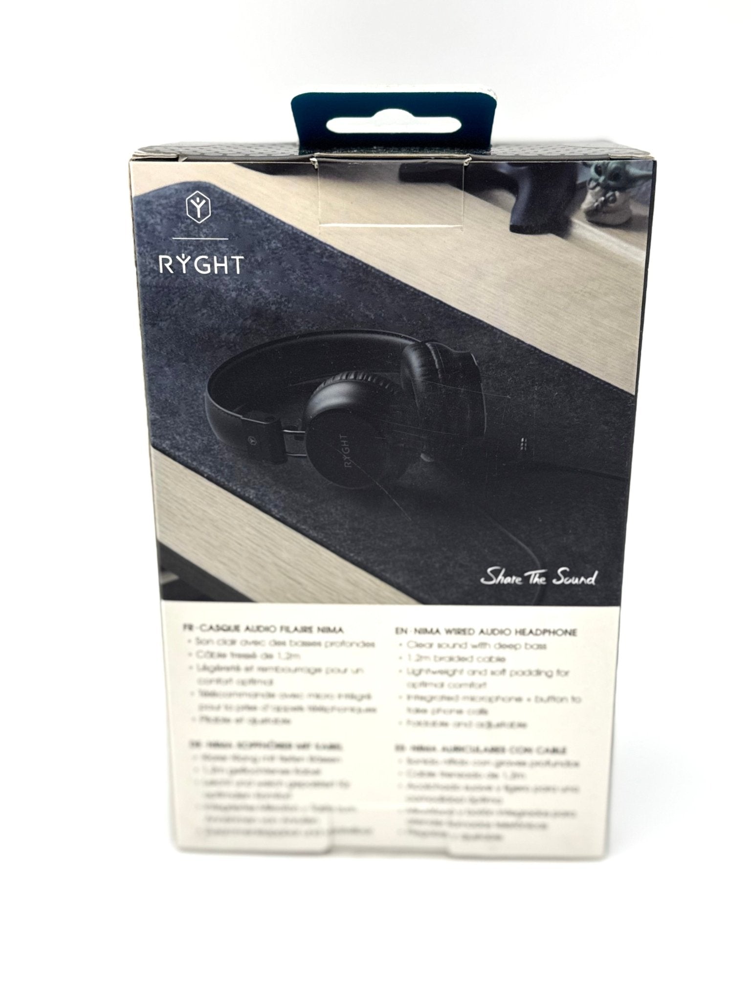 RYGHT R484307 NIMA kabelgebundener Kopfhörer – klarer und tiefer Stereo - Sound – faltbar und leicht, integriertes Mikrofon, gepolsterte Ohrmuscheln - Haus der Retouren