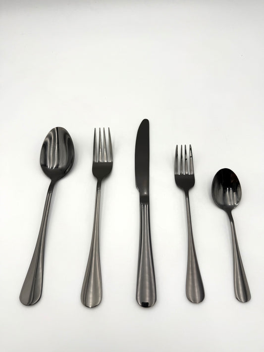 Besteck Set Schwarz, Besteck Set 6 Personen, 30-teilig Edelstahl
