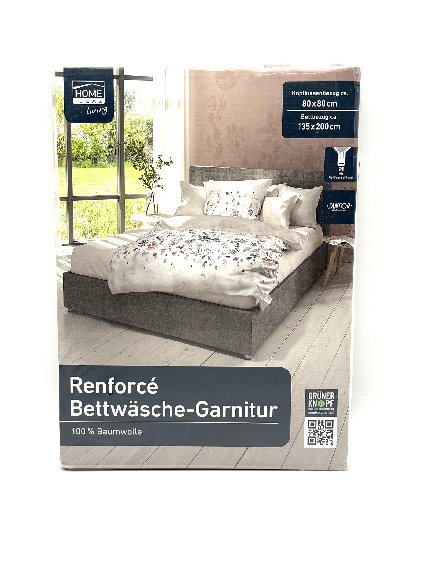 Home Ideas Renforcé Bettwäsche Garnitur 100% Baumwolle 135x200 80x80