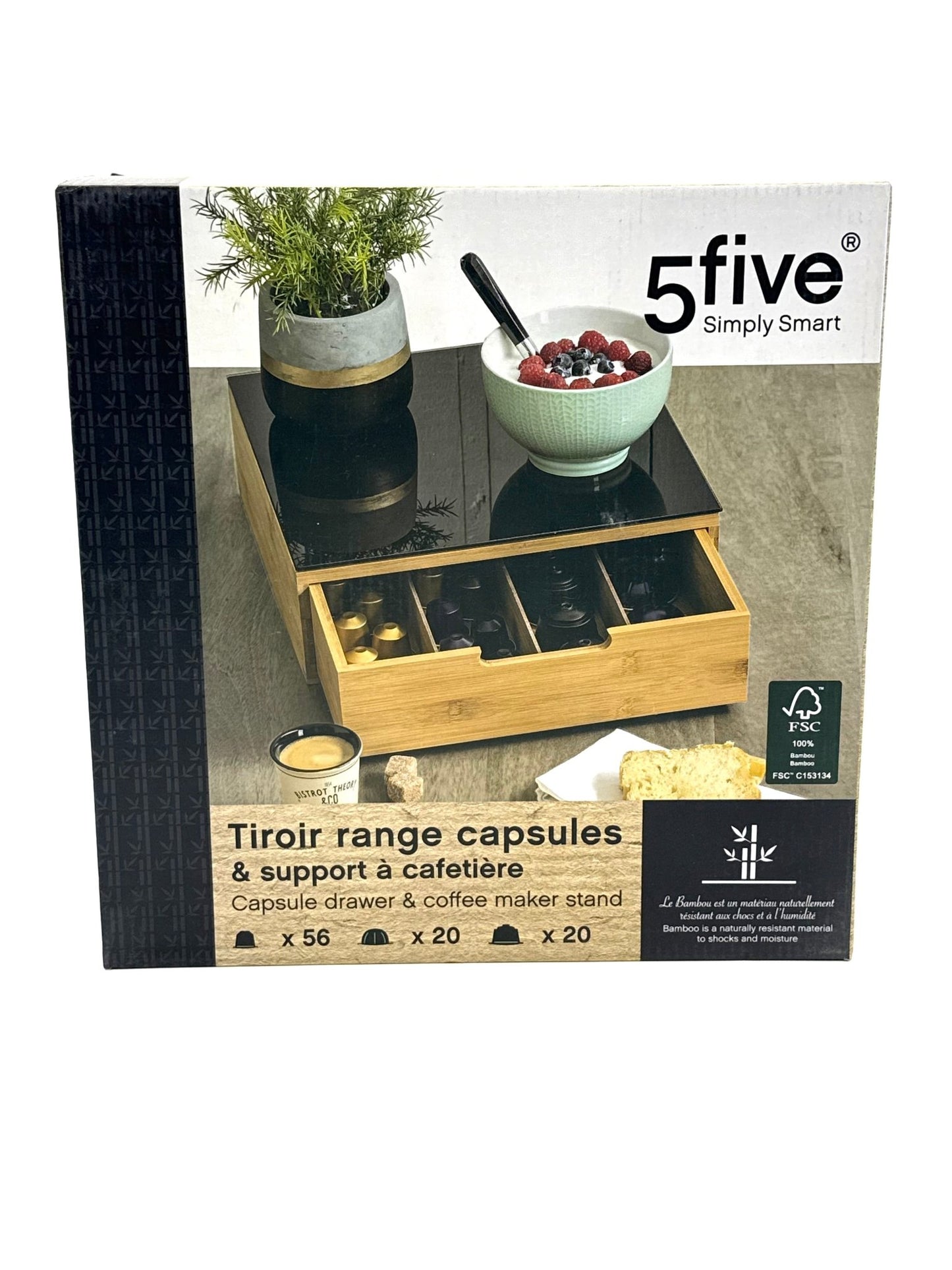 5FIVE SIMPLY SMART Kapselhalter Kapselregal mit Schublade - Haus der Retouren
