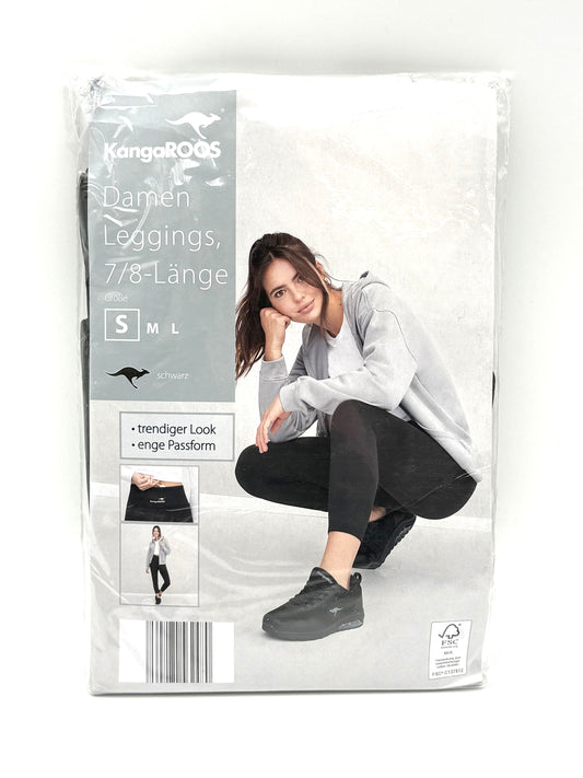 Kangaroos Leggings Damen Sporthose Fitnesshose Schwarz 7/8 Leggings S