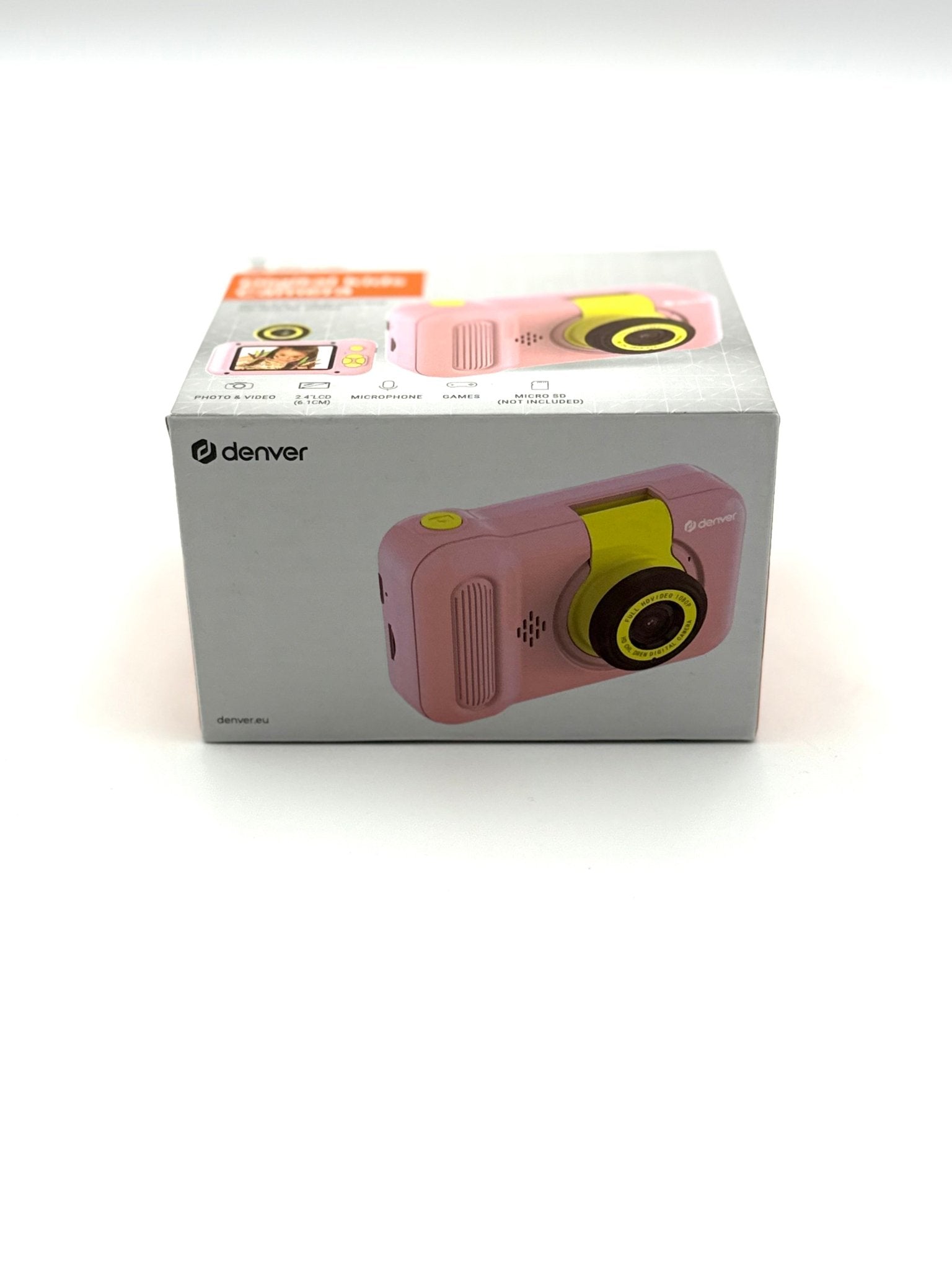 Denver KCA - 1351RO Rose Kinderkamera - 40 MP, Flip - Objektiv für Selfies, Eingebaute Spiele, 2.4 - Zoll IPS Display, Robustes Design für Kinder, Rosa - Haus der Retouren