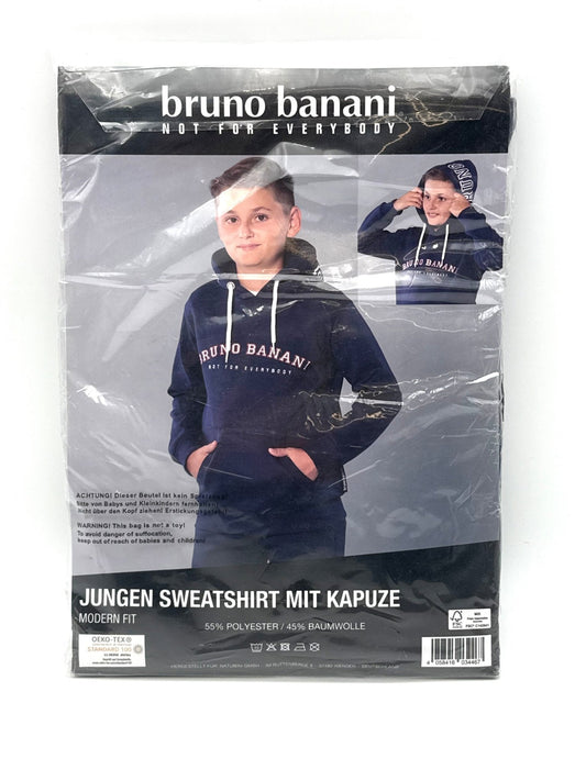 Bruno Banani Basic Logo Jungen Sweatshirt mit Kapuze GR. 158 - Haus der Retouren