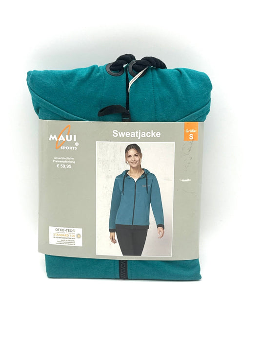 Maui Sports® Sweatjacke Jacke grün mit Kapuze Jacke Sport Größe S - Haus der Retouren