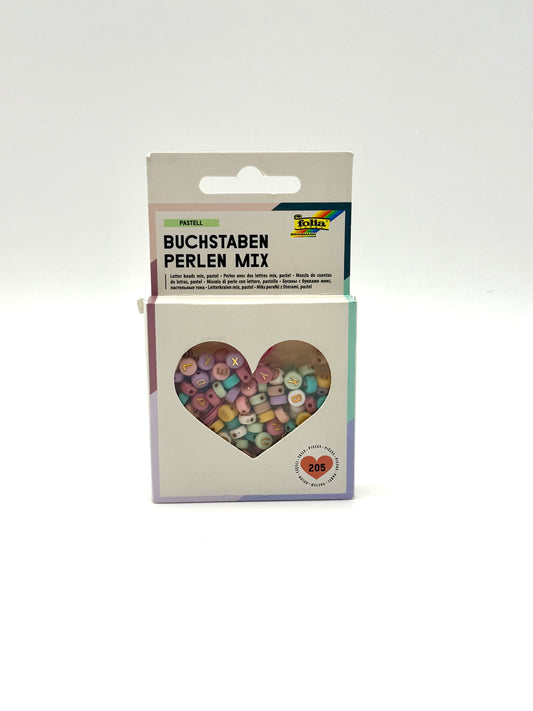 folia Perlen Mix BUCHSTABEN "PASTELL"