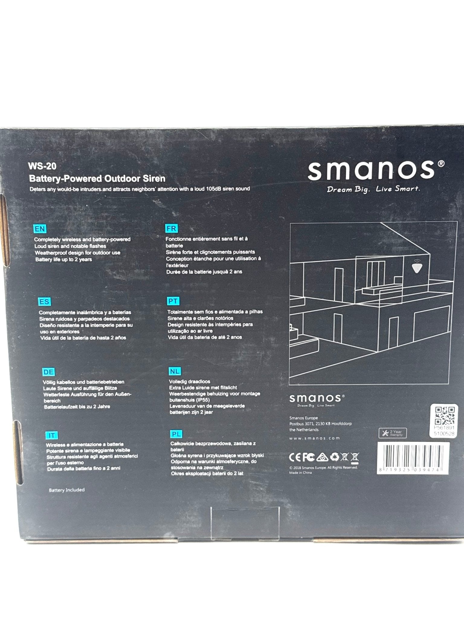 Smanos WS - 20 Außensirene batteriebetrieben - Haus der Retouren