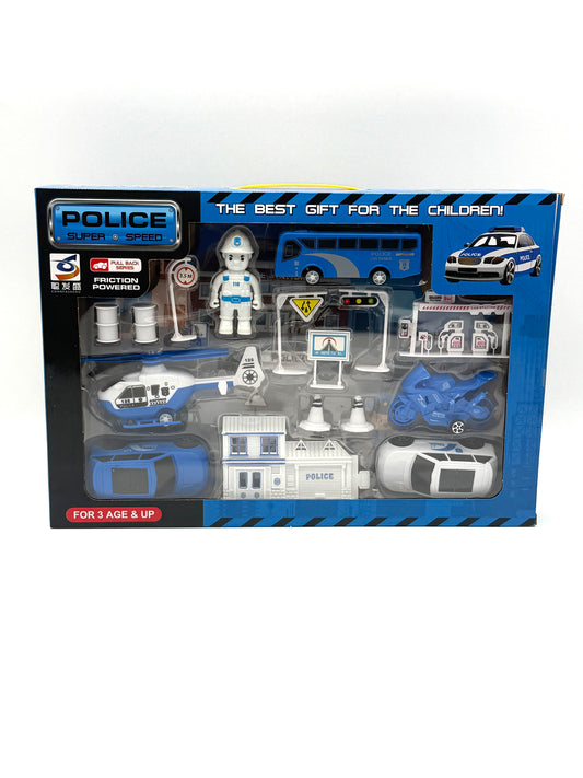 Polizei-Spielset mit Rückziehfunktion - Fahrzeuge & Zubehör