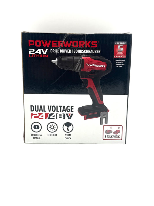 Powerworks PD24DD60 Akkuschrauber 24V Bohrschrauber ohne Akku & Ladegerät
