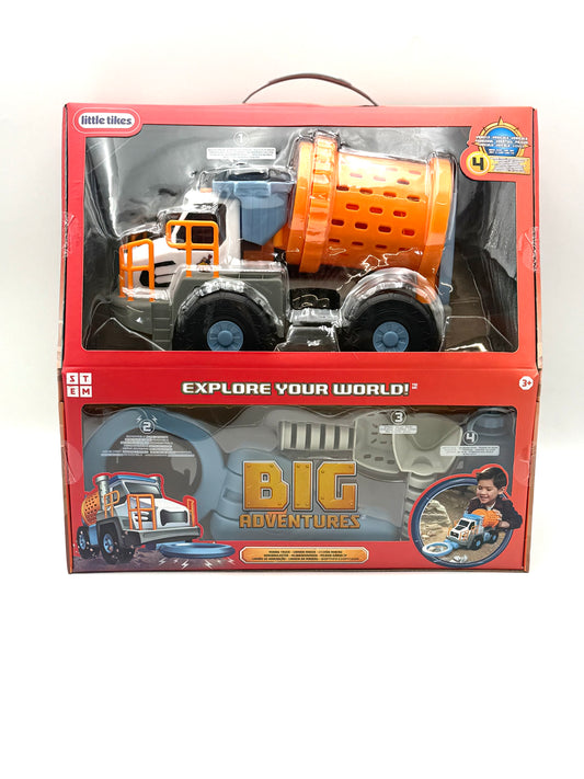 Little Tikes Big Adventures Bergbau-Truck mit Metalldetektor Mint-Spielzeug - Fahrzeug mit Funktionsfähigem Metalldetektor, Steintrommel, Schaufeln und Wassertank