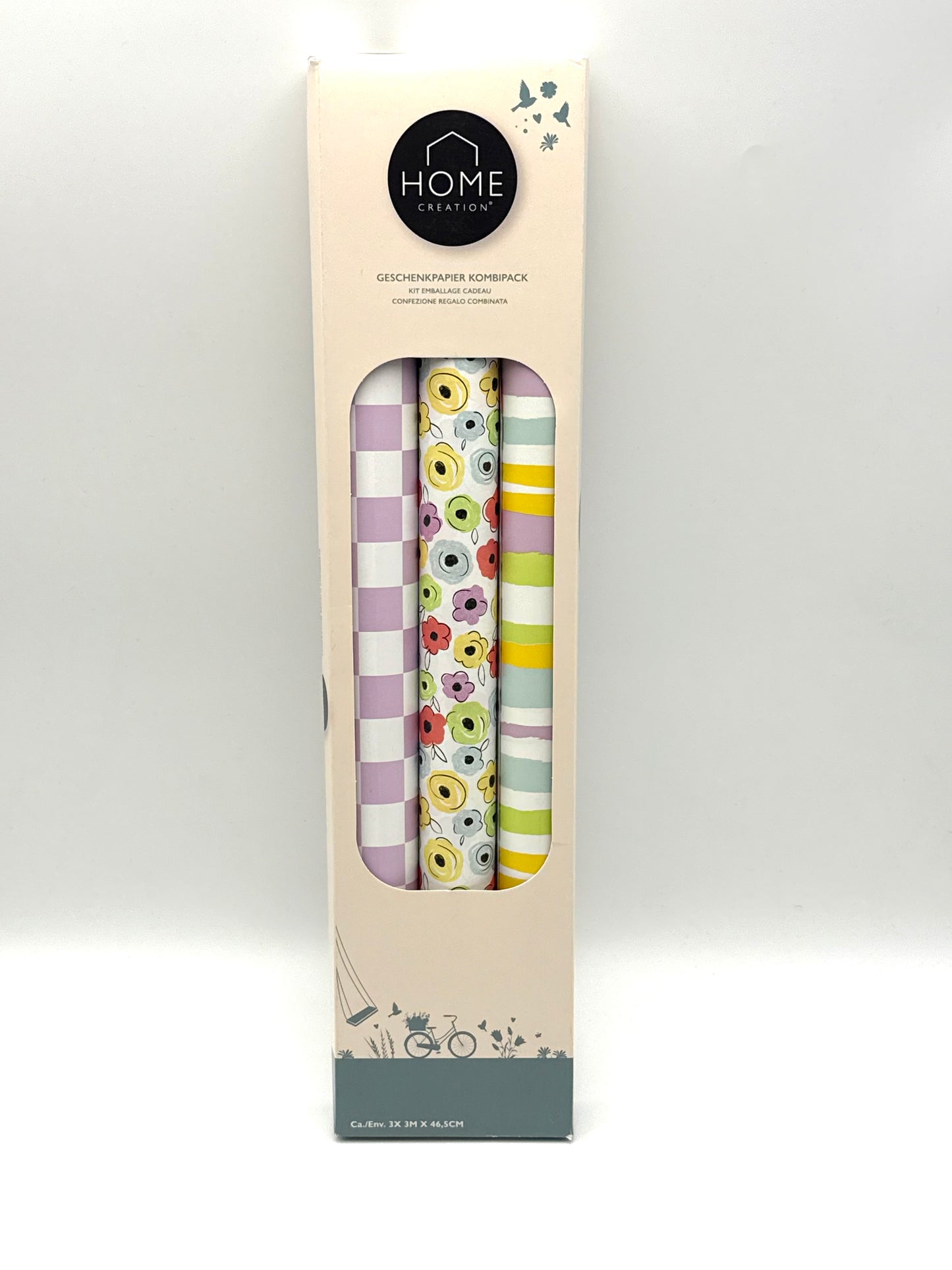 Geschenkpapier Kombipack inkl. Geschenkanhänger ca. 3x3m x 46,5cm