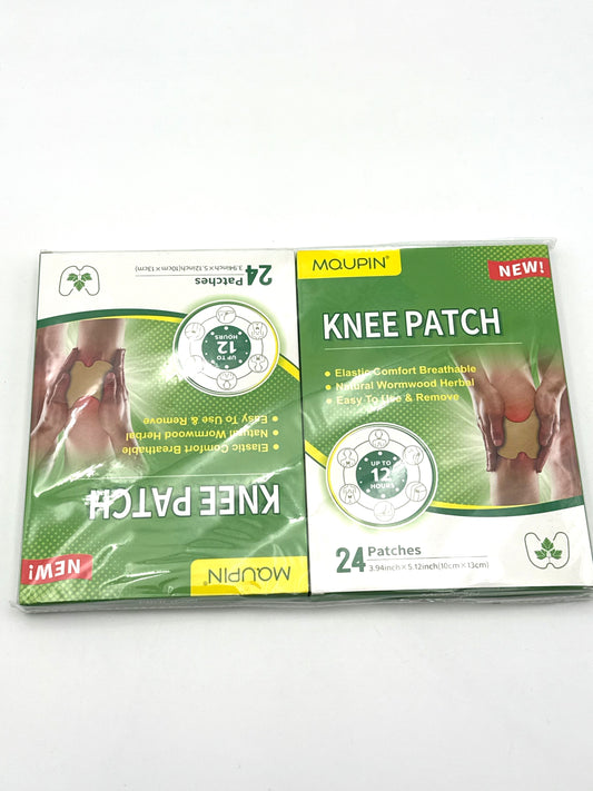 MQUPIN Knie Schmerzlinderung Patch, 24 PCS Natürliche Wermut Schmerzlinderung Patches, Hochelastische dehnbare Wärmepflaster für Knie, Rücken, Nacken, Schulter Entzündungen und Muskelkater